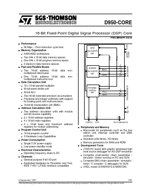 D950CORE Datasheet PDF STMicroelectronics