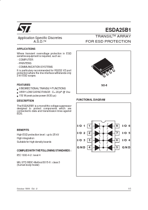 ESDA25B1RL Datasheet PDF STMicroelectronics