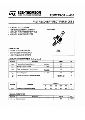 ESM243-50 Datasheet PDF STMicroelectronics