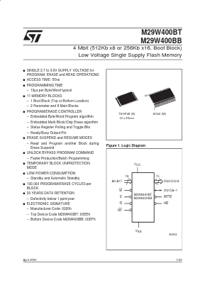 M29W400BB Datasheet PDF STMicroelectronics