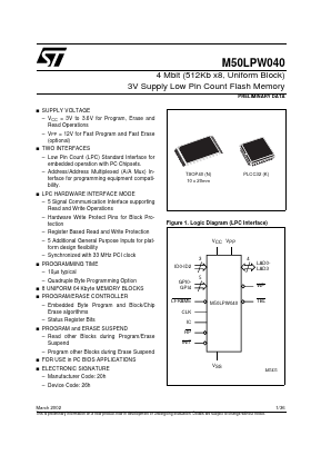 M50LPW040 Datasheet PDF STMicroelectronics
