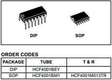 HCF4001M Datasheet PDF STMicroelectronics