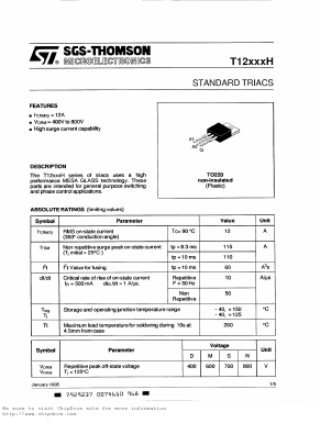 T1213NH Datasheet PDF STMicroelectronics