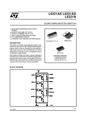 L6221AD Datasheet PDF STMicroelectronics