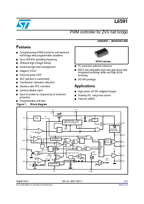 L6591TR Datasheet PDF STMicroelectronics