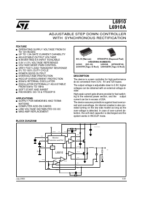 L6910TR Datasheet PDF STMicroelectronics