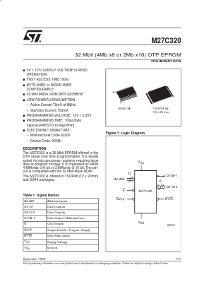 M27C320-80M1 Datasheet PDF STMicroelectronics