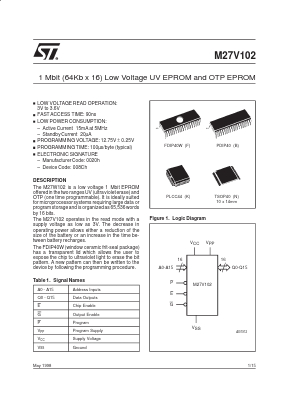 M27V102 Datasheet PDF STMicroelectronics