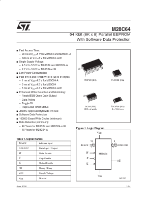 M28C64-A25NS3 Datasheet PDF STMicroelectronics