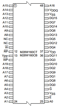 M28W160CB70N6S Datasheet PDF STMicroelectronics