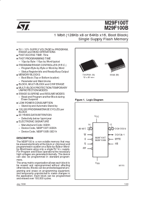 M29F100T-70N6R Datasheet PDF STMicroelectronics