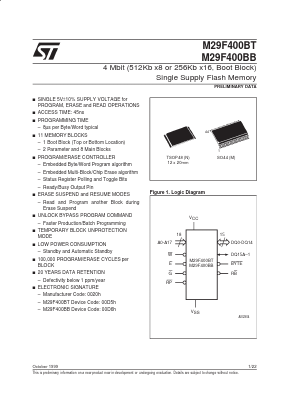 M29F400BB90M3 Datasheet PDF STMicroelectronics