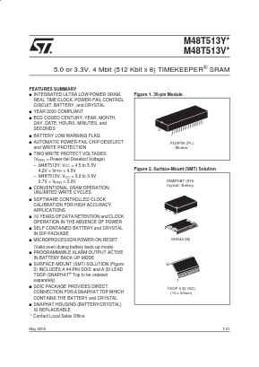 M48T513Y Datasheet PDF STMicroelectronics