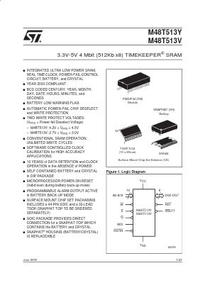 M48T513Y-70PM1 Datasheet PDF STMicroelectronics