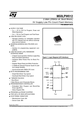 M50LPW012 Datasheet PDF STMicroelectronics