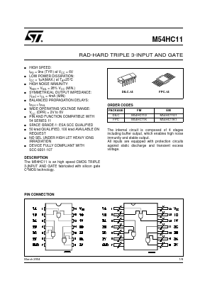 M54HC11D1 Datasheet PDF STMicroelectronics