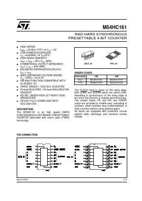 M54HC161D1 Datasheet PDF STMicroelectronics