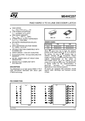 M54HC237D1 Datasheet PDF STMicroelectronics