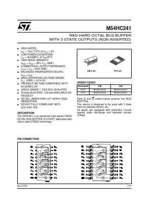 M54HC241D1 Datasheet PDF STMicroelectronics