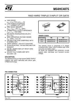 M54HC4075D Datasheet PDF STMicroelectronics