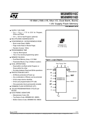 M58MR016C100ZC6T Datasheet PDF STMicroelectronics