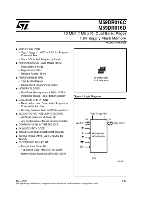 M59DR016D100ZB1 Datasheet PDF STMicroelectronics