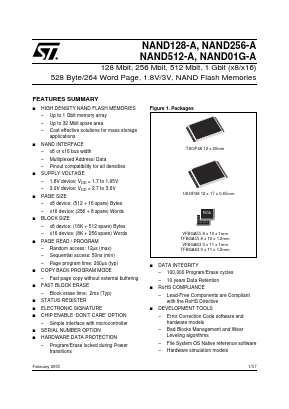 NAND512W4A2BN6T Datasheet PDF STMicroelectronics