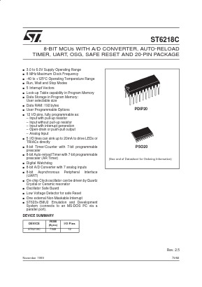 ST6218C Datasheet PDF STMicroelectronics