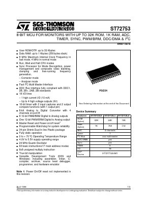 ST72753L5 Datasheet PDF STMicroelectronics