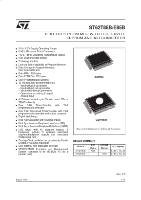 ST6285B Datasheet PDF STMicroelectronics