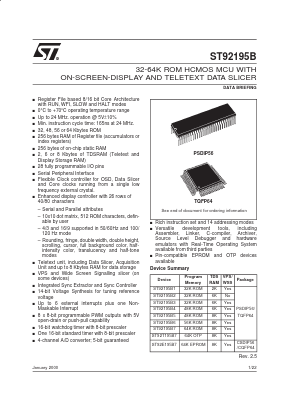 ST92195B Datasheet PDF STMicroelectronics