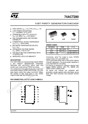 74ACT280B Datasheet PDF STMicroelectronics