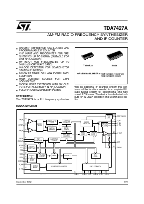 TDA7427AD Datasheet PDF STMicroelectronics
