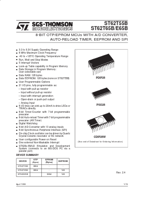 ST6255B Datasheet PDF STMicroelectronics