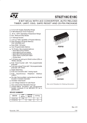 ST62E18C Datasheet PDF STMicroelectronics