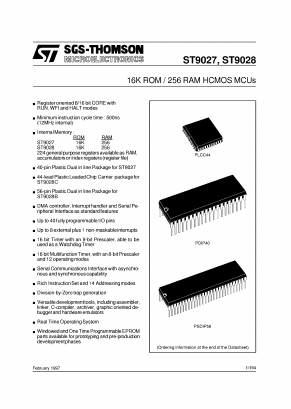 ST9028 Datasheet PDF STMicroelectronics