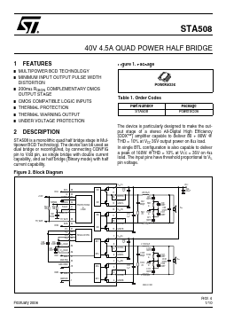 STA508 Datasheet PDF STMicroelectronics