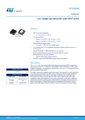 STG3692 Datasheet PDF STMicroelectronics