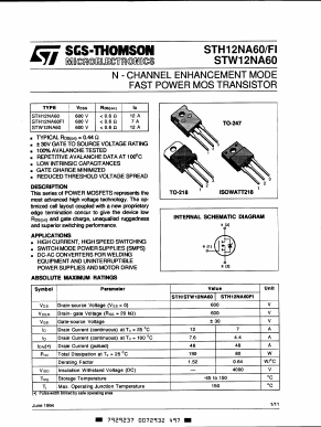 STH12N60 Datasheet PDF STMicroelectronics