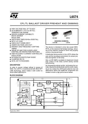 L6574D Datasheet PDF STMicroelectronics