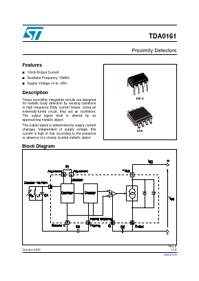 TDA0161 Datasheet PDF STMicroelectronics