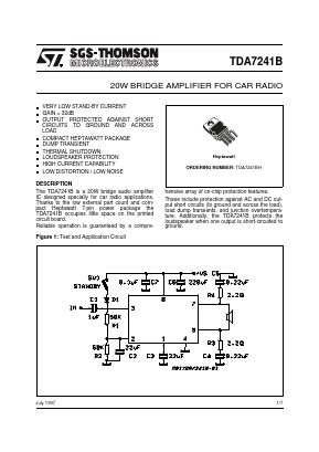 TDA7241BH Datasheet PDF STMicroelectronics