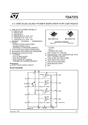 TDA7375H Datasheet PDF STMicroelectronics