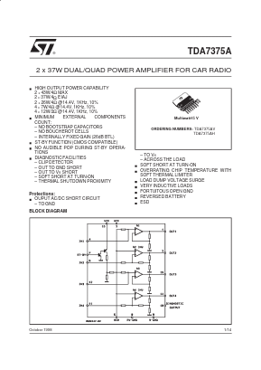 TDA7375AV_98 Datasheet PDF STMicroelectronics