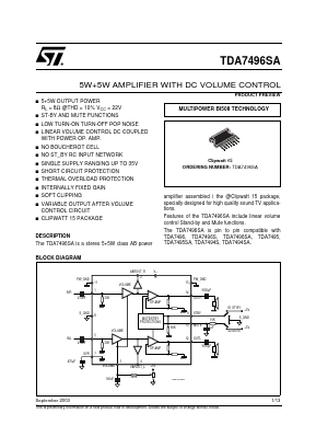TDA7494S Datasheet PDF STMicroelectronics