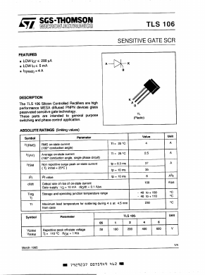 TLS106 Datasheet PDF STMicroelectronics