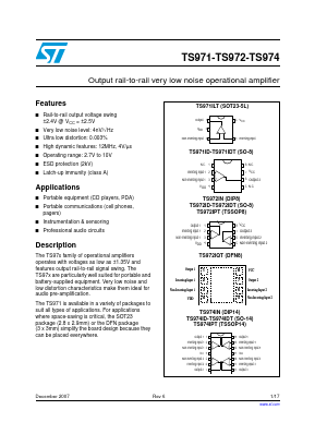 TS974 Datasheet PDF STMicroelectronics