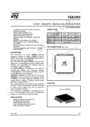 TSA1002IF Datasheet PDF STMicroelectronics