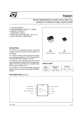 TSH321 Datasheet PDF STMicroelectronics