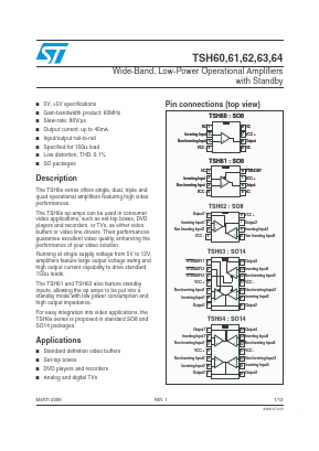 TSH60 Datasheet PDF STMicroelectronics